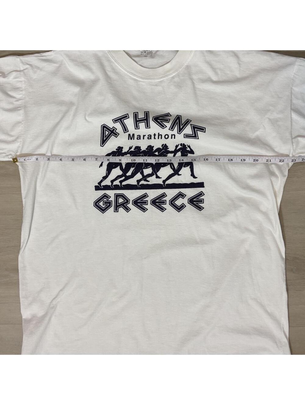 Vintage VTG Athens Marathon Long Sleeve T Shirt XXL Made in Greece Bambaki - Picture 4 of 7